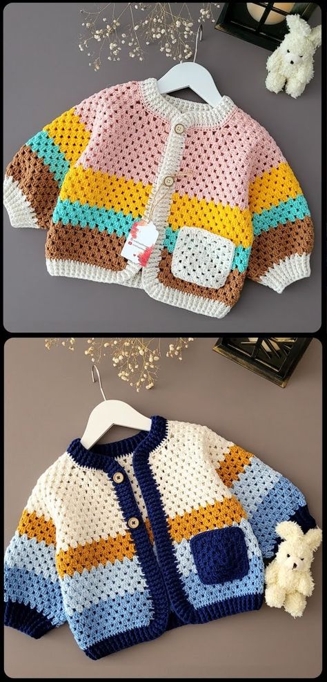 Crochet Cardigan Tutorial, Crochet Baby Projects, Crochet Baby Sweater Pattern, Crochet Baby Jacket, Crochet Baby Sweaters, Baby Cardigan Pattern, Crochet Baby Sweater, Baby Sweater Patterns, Crochet Baby Cardigan