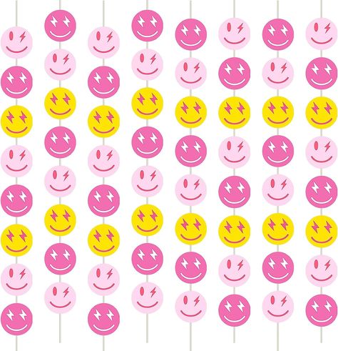 Preppy Birthday Party Decor Ideas, Preppy Party Decor, Pink Smiley Face Birthday Party, Preppy Birthday Party Ideas, Preppy Party Decorations, Preppy Bday, Birthday Preppy, Smiley Birthday, Hot Pink Birthday Party