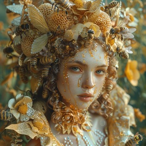 You can call me queen bee🍯🐝 . . . . #bees #honey #aiart #digitalart #fantasyart #aiartwork #midjourney Bee Fairy Art, Woodland Office, Queen Bee Art, Bee Fairy, Bee Character, Queen Bee Costume, Queen Bees Art, Fairy Woodland, Bee Costume