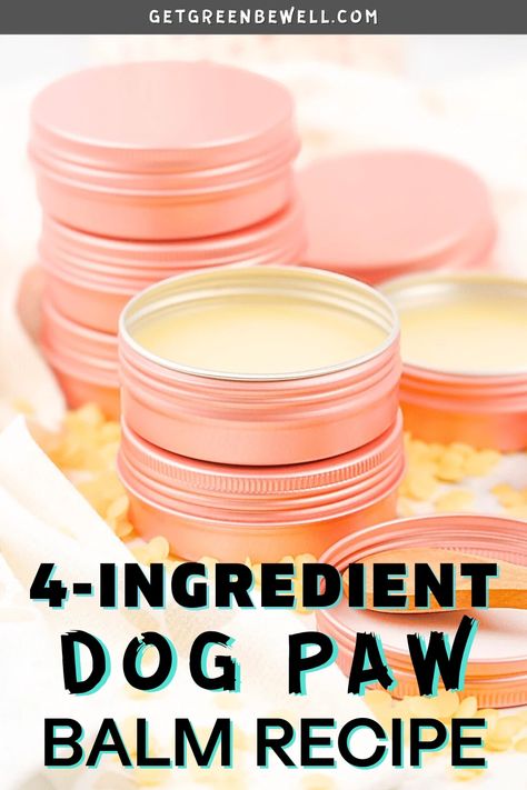 DIY dog paw balm recipe can be made in 10 minutes using natural ingredients. Use this homemade balm for dry, cracked paws. Diy Dog Paw Balm, Paw Balm Recipe, Dog Paw Cream, Paw Cream, Homemade Balm, Dog Paw Care, Dog Balm, Dog Paw Balm, Pet Treats Recipes