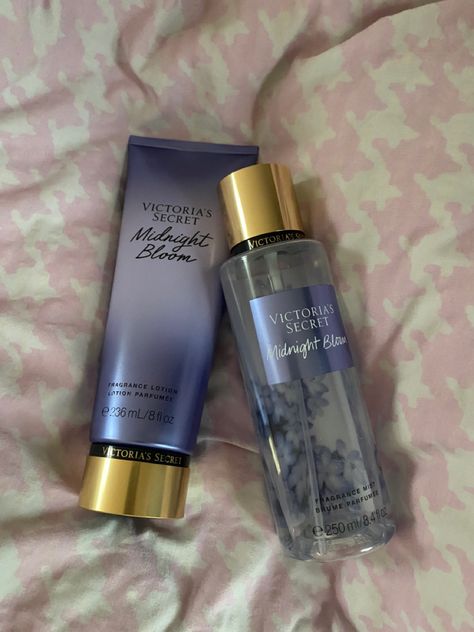 #victoriasecret #bodymist #lotion Vs Midnight Bloom, Midnight Bloom Victoria Secret Aesthetic, Midnight Bloom Victoria Secret, Vs Spray, Vs Body Mist, Midnight Perfume, Vs Perfume, Victoria Secret Scents, Victoria Secret Perfume Body Spray