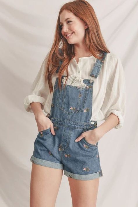 Casual Cottagecore Outfits, Cottagecore Summer Outfits, Overalls Outfit Short, Overall Shorts Outfit, Cottage Core Outfit, Breath Of Youth, Tree Road, Casual Cottagecore, Cottagecore Outfit