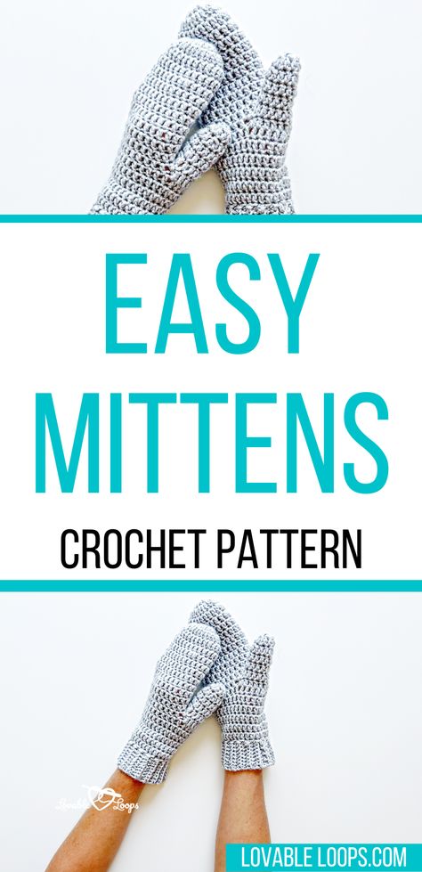 Brace the cold with Lovable Loops' crochet mittens pattern. Crafted for those new to the art, this beginner crochet pattern uses worsted weight yarn, ensuring a cozy fit and feel. Tailored to fit most adult women, these mittens promise warmth and elegance. Ready to fashion your winter essential? Head to our website for the complete free pattern and let your hands embrace comfort. #CrochetPattern #FreeCrochetPattern #LovableLoops Mitten Pattern Crochet, Adult Mittens Crochet Pattern Free, Crochet Mittens Pattern Free, Worsted Crochet Patterns, Crochet Hand Mittens, Crochet Adult Mittens Free Pattern, Simple Crochet Mittens Free Pattern, Easy Mittens Crochet Pattern Free, How To Crochet Mittens