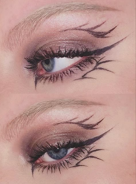 Blended Eyeliner, Design Eyeliner, Eyeliner Makeup Ideas, Eyeliner Grunge, Eyeliner Design, Eyeliner Graphic, Eyeliner Types, Bold Eyeliner, Makeup Bold