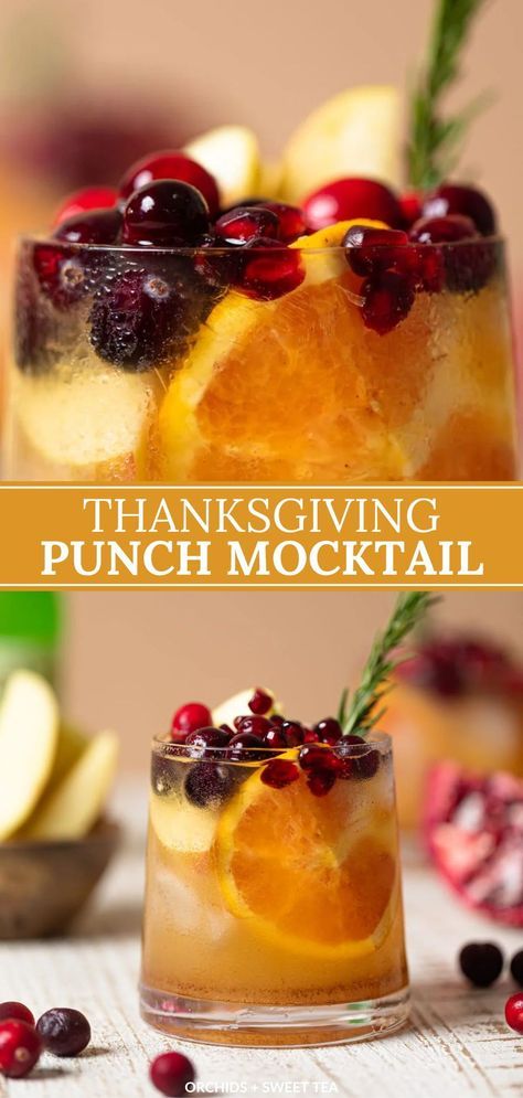 This Thanksgiving Punch Mocktail is a festive blend of apple cider, fall spices, and fresh fruit—perfect for bringing everyone together around the holiday table. Easy to make and family-friendly, it’s the ultimate seasonal sip! | homemade thanksgiving punch | non alcoholic thanksgiving punch | non alcoholic thanksgiving drinks | thanksgiving mocktail punch recipe | holiday punch mocktail | thanksgiving punch with apple cider | thanksgiving punch non alcoholic easy | best holiday punch recipe Easy Thanksgiving Drinks Non Alcoholic, Thanks Giving Drinks For Kids, Thanksgiving Punches Non Alcoholic, Spiced Punch Recipes, Thanksgiving Recipes Drinks Non Alcohol, Thanksgiving Punch Cocktail Or Mocktail, Thanksgiving What To Bring, Autumn Harvest Punch Non Alcoholic, Punch For Thanksgiving Dinner