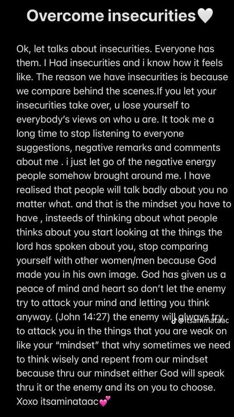 When I Feel Insecure, List Of Insecurities, Quote About Insecurities, Quotes To Help With Insecurities, Types Of Insecurities, Insecure Affirmations, Getting Over Insecurities, What To Do When You Feel Insecure, How To Not Be Insecure About Your Looks