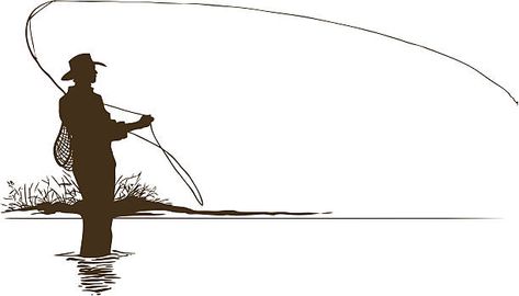 Fly Fishing Illustration, Fly Fishing Aesthetic, Mayfly Drawing, Fly Fishing Drawing, Fly Fishing Silhouette, Fishing Rod Drawing, Fly Fishing Pictures, Fishing Icon, Fishing Illustration