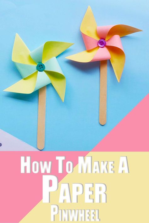 Summer Windmill Craft, Pinwheel Crafts For Kids, Paper Pinwheel Diy, Paper Crafts For Preschoolers, Homemade Windmill, Fun Preschool Crafts, How To Make Pinwheels, Make Com Glitter, Crafts For Older Kids