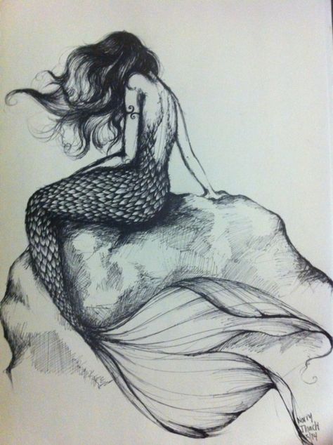 mermaid tattoo Mermaid Sketch, Drawing Hands, Drawing Eyes, Drawing Hair, Mermaid Drawings, Mermaid Tattoo, Drawing Faces, Mermaid Life, Inspirational Artwork