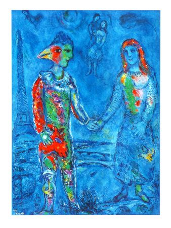 Couple in Blue, Chagall Artist Chagall, Chagall Paintings, Maurice Denis, Marc Chagall, Jewish Art, Blue Painting, Cubism, Pablo Picasso, Art Works