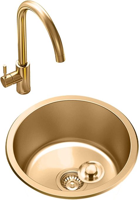 NOYHHAV Round Kitchen sink Mini black bar sink Home stainless steel sink Small sinks for tiny bathrooms 11.8inch undermount sink with kitchen sink accessories - - Amazon.com Small Sinks, Round Kitchen Sink, Mcm House, Stainless Sink, Round Kitchen, Small Bar, Small Sink, Brass Sink, Kitchen Sink Accessories