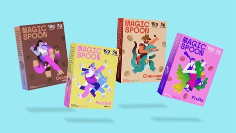 Magic Spoon, Cereal Graphic Design, Cereal Ads, Cereal Branding, Cereal Advertisement, Graphic Design News, Cereal Packaging, Latest Graphic Design, Cereal Brands