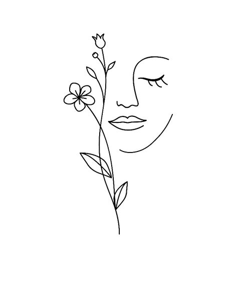 Feminine Doodles, One Line Art Easy, Women Pencil Drawing, Faceless Drawing, Self-love Tattoo Ideas, Woman Line Drawing, Feminine Skull Tattoos, Empowering Tattoos, Beauty Salon Posters