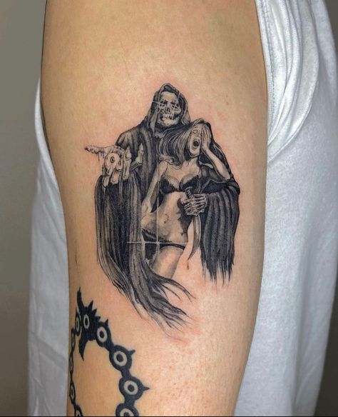 Horror Tattoo Ideas, Piercing Arcade, Tattoo Perna, Sick Tattoo, Wicked Tattoos, Scary Tattoos, Stylist Tattoos, Tattoo Portfolio, Horror Tattoo