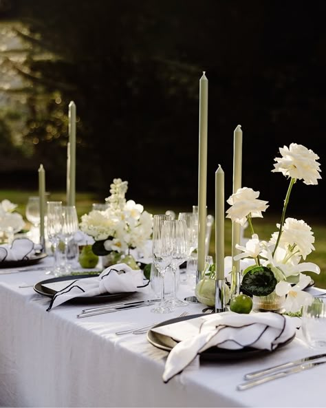 Hall of Flame candles (@hall.of.flame.candles) • Instagram photos and videos Long Table Flowers, Candle Tablescapes, Candle Content, Taper Candles Wedding, Tablescapes Party, Roche Harbor, Green Candles, Olive Wedding, Harbor Wedding