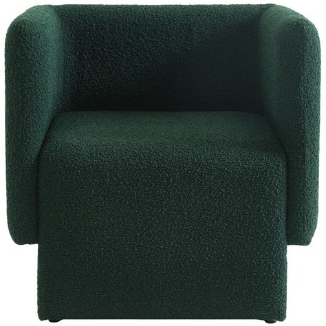 Meridian Furniture USA 31'' Wide Armchair | Wayfair Green Accent Chair, Living Room Pieces, Contemporary Armchair, Fabric Accent Chair, Upholstered Accent Chairs, Meridian Furniture, Boucle Fabric, Green Chair, Fabric Armchairs