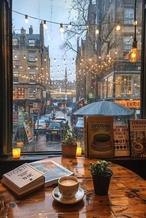 Nyc Coffee Shop Aesthetic, Nyc October, Window Views, 2024 Aesthetic, Fall Mood Board, Coffee Shop Aesthetic, Counter Height Dining Table, Cozy Cafe, Autumn Scenes