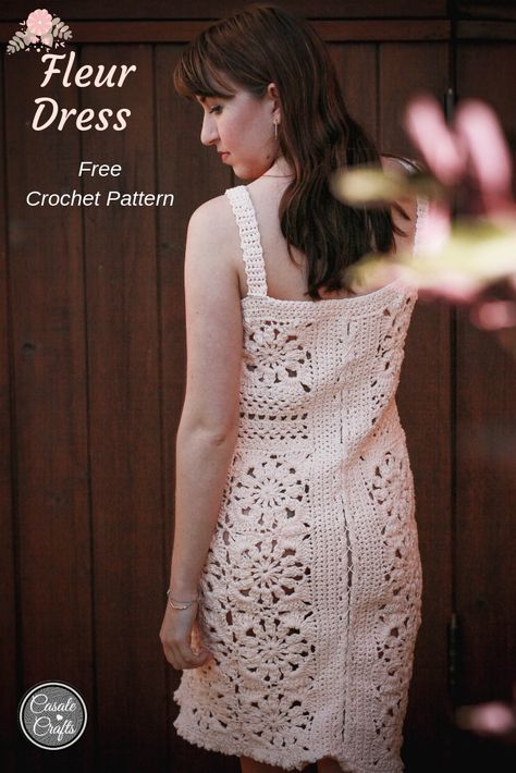 Crochet Prom Dress Pattern Free, Free Crochet Dress Lattern, Vintage Fitted Dress With Crochet Lace, Feminine Sleeveless Lace Crochet Dress, Vintage Lace Crochet Dress, Crochet Dress Pattern Free Knitting & Tools, Floral Crochet Dress, Vintage Crochet Dresses, Dress Crochet Pattern