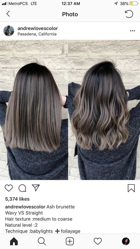 Hair Inspo Balayage, Color Balayage Hair, Ash Brown Hair Balayage, Balayage Straight, Balayage Straight Hair, Brown Straight Hair, Black Hair Balayage, Ash Hair Color, Brunette Hair With Highlights