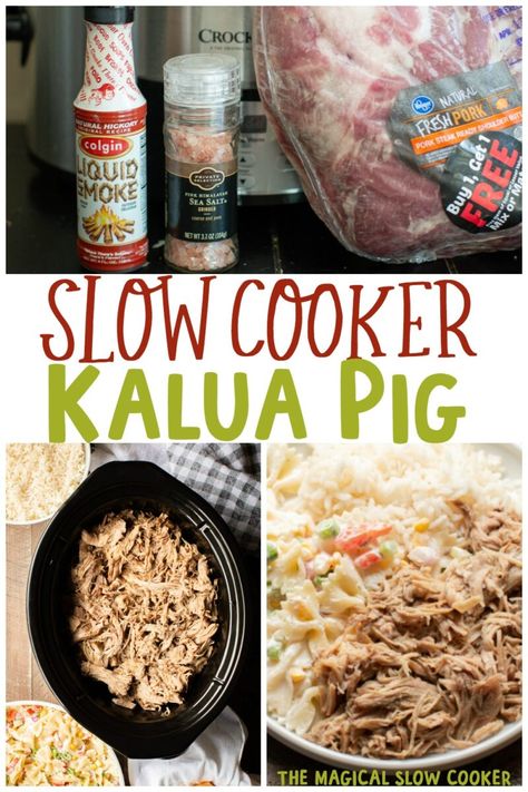 Kalua Pig Recipe, Hawaiian Restaurant, Magical Slow Cooker, Slow Cooked Pulled Pork, Slow Cooker Recipes Pork, Kalua Pork, The Magical Slow Cooker, Crockpot Pork, Hawaiian Food