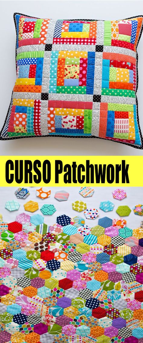 Cursos de #patchwork #quilting para aprender online.  Learn online Quilting Blanket Crochet Pattern Beginner, Colchas Quilting, House Quilt Patterns, Hand Quilting Patterns, Bargello Quilts, Crochet Granny Square Blanket, Patchwork Quilt Patterns, Hexagon Quilt, Patchwork Quilting