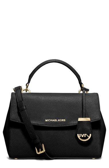 MICHAEL Michael Kors 'Small Ava' Saffiano Leather Satchel Sac Michael Kors, Michael Kors Handbags Outlet, Michael Kors Satchel, Cheap Michael Kors, Black Handbag, Leather Satchel Bag, Satchel Purse, Purses Michael Kors, Satchel Handbags