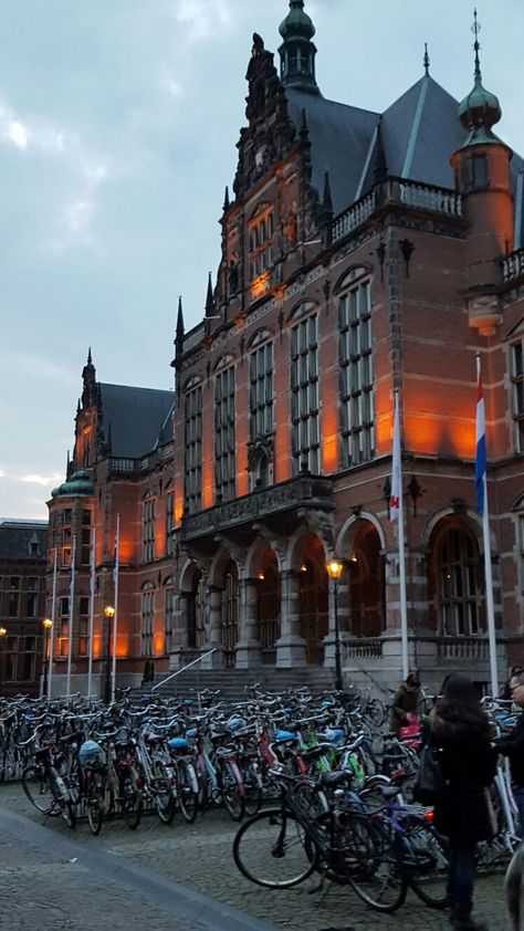 University of groningen❤ a trip i took last april with my twin ! He is now attending uni here! University Of Amsterdam Campus, Netherlands University, Groningen University, Vision Wallpaper, Netherlands Aesthetic, University Of Amsterdam, Groningen Netherlands, Manifesting Success, Vision Board Pics