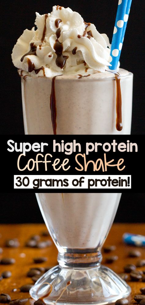 Protein Coffee Shake, High Protein Coffee, Coffee Milkshake Recipe, Mocha Protein Shake, Coffee Protein Smoothie, Nutribullet Pro, Coffee Smoothie Recipes, Protein Drink Recipes, Protein Milkshake