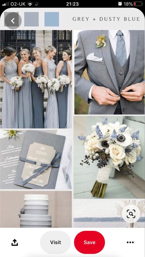 Marine Wedding Colors, Blue Color Palette Wedding, Steel Blue Weddings, Gray Wedding Party, Pewter Wedding, Wedding Fest, Rustic Wedding Blue, Grey Wedding Theme, Silver Wedding Theme