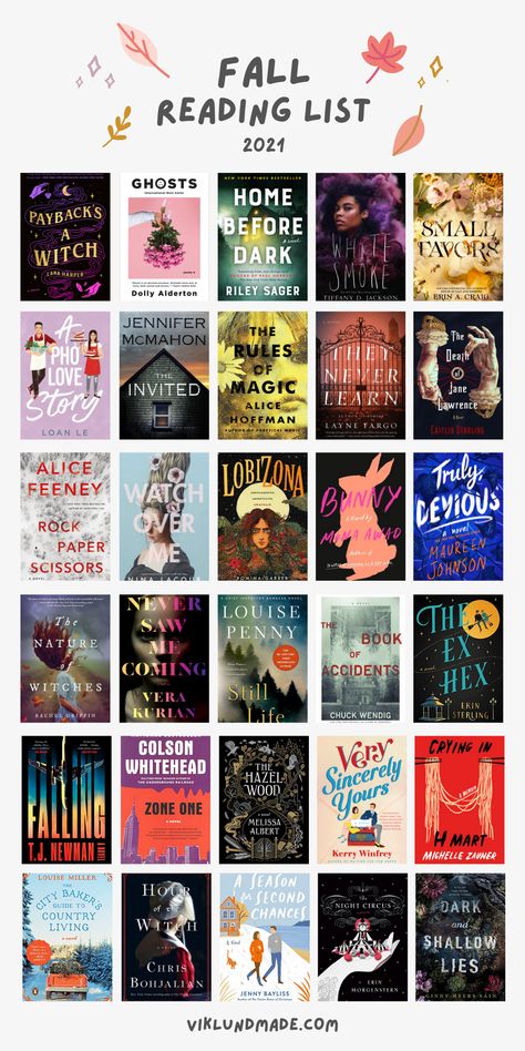 Autumn Book Reading Lists, October Book Recommendations, Fall Book Challenge, Fall Reading List 2023, Comforting Books To Read, Fall Thriller Books, Fall Themed Books For Adults, Books For Book Club Reading Lists, Ya Fall Books