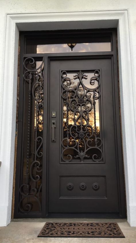 Front Door Iron Design, Metal Home Door, Front Steel Door Design, Get Design Home Iron, Metallic Doors Design, Steel Doors Design, Metal Door Design Entrance, Iron Doors Entrance Front Entry, Iron Door Design Modern Entrance