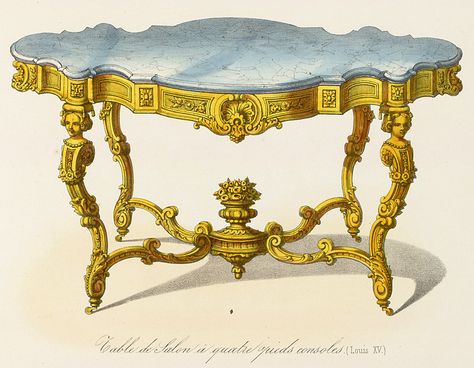 Smithsonian Institution Libraries : Tables (support furniture) SIL12-2-461b Rococo Furniture, Regency Furniture, Furniture Sketch, Wood Carving Furniture, Military Logo, Classical Furniture, Baroque Painting, Curved Furniture, French Style Furniture