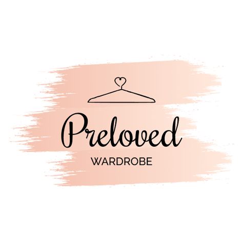 Preloved Wardrobe Logo brandinglogo #editdesign☀️. Preloved Clothes Name Ideas, Pre Loved Clothes Logo, Preloved Clothes Logo, Clothing Business Logo Ideas, Thrift Logo, Sewing Logo Design, Shop Board, Clothing Logo Design, Logo Online Shop