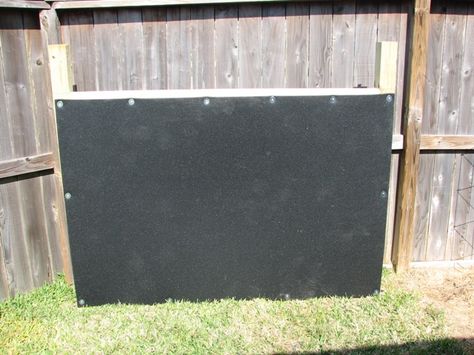 DIY Backstop rubber stall mat Diy Archery Backstop, Diy Archery Target Backstop, Bow Shooting Range, Diy Archery Target, Target Stands For Shooting, Archery Target Stand, Bow Target, Archery Lessons, Archery Target Backstop