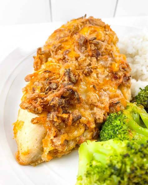 Crunchy Onion Chicken Crunchy Onion Chicken, French Fried Onion Chicken, Weight Watchers 2023, Healthy Meal Choices, Crunchy Onions, Quick Dinner Meals, Chicken Breast Stuffed, Cheese And Honey, Honey Soy Chicken