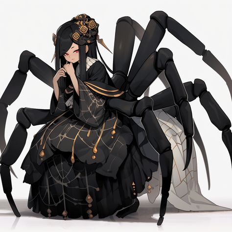 Spider Hybrid Human, Drider Dnd, Spider Oc Design, Spider Fantasy Art, Spider Human Hybrid, Spider Girl Monster, Arachne Art, Spider Person Hybrid, Spider Woman Oc