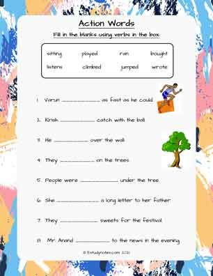 action words worksheet for class 1 pdf - EStudyNotes Action Words Worksheet, Worksheet For Class 2, Worksheets For Class 1, Words Worksheet, Word Formation, Action Words, 1st Grade Worksheets, Word Play, Learning Math