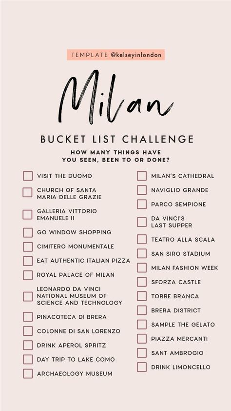 Bucket List Challenge, London Travel Guide, Milan Travel, List Challenges, Travel Destinations Bucket Lists, Travel Wishlist, Voyage Europe, Travel Checklist, Travel List