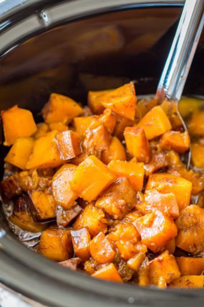 Slow Cooker Cinnamon Sugar Butternut Squash #holidayrecipe #butternutsquash #cinnamonsugar Halloween Crockpot Food, Halloween Crockpot Dinner, Crockpot Halloween Recipes, Halloween Crockpot Recipes, Butternut Squash Slow Cooker, Zucchini Zoodles, Fall Slow Cooker Recipes, The Magical Slow Cooker, Butternut Squash Recipes