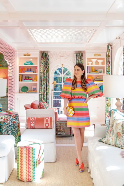 An Exclusive Tour of the House Beautiful Whole Home 2023 - Style Charade Maximalist Office, Lee Industries Sofa, Colorful Eclectic Living Room, Caitlin Wilson Design, Wallcovering Design, Humble Design, Colorful Eclectic, Vibrant Living Room, House Beautiful Magazine