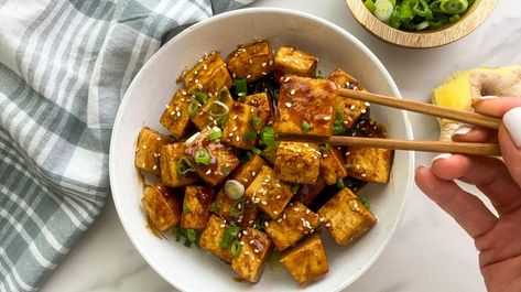 5-Spice Fried Tofu Recipe Simply Organic Spices, Glazed Tofu, Great Dinner Recipes, Five Spice, Tofu Stir Fry, Tofu Recipe, Fried Tofu, Tofu Recipes, Sweet And Spicy