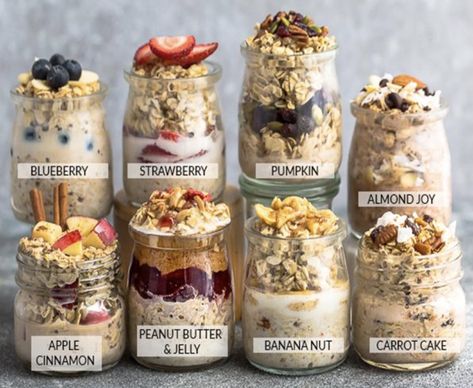 Oat Recipes Healthy, Overnight Oats Recipe Healthy, Overnight Oats Healthy, Resep Diet, God Mat, Overnight Oats Recipe, Breakfast Meal Prep, Oats Recipes, Oatmeal Recipes