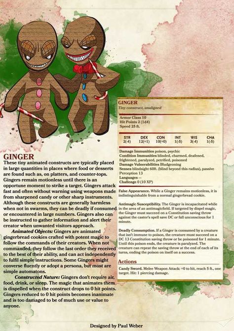 D&D Christmas monsters! - Imgur Bread Character, 5e Monsters, Dnd Monster, Dnd Stats, Christmas Campaign, D D Monsters, Dnd 5e Homebrew, Dnd Dragons, Dnd Monsters