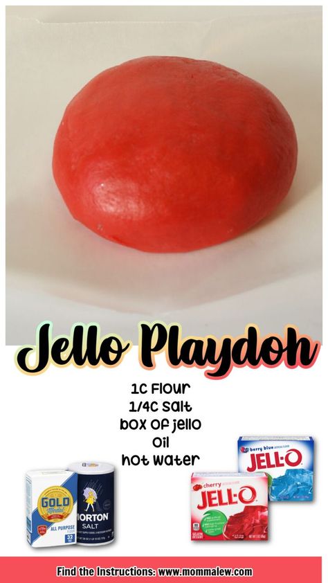 jello play dough red Jello Playdough Recipe, Jello Playdough, Jello Play Dough, Easy Homemade Playdough Recipe, Homemade Jello, How To Make Jello, Easy Playdough Recipe, Homemade Playdough Recipe, Gelatin Recipes