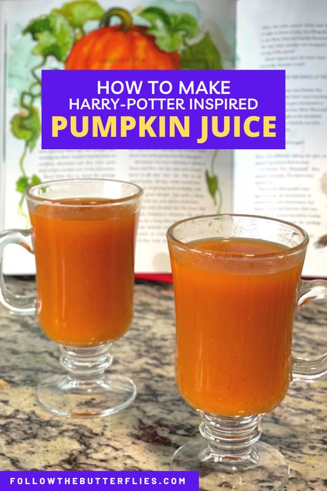 Pumpkin Juice Pumpkin Purée Syrup, Drinks With Pumpkin Puree, Diy Pumpkin Sauce For Coffee, Pumpkin Juice Recipe Harry Potter, Harry Potter Drinks, Harry Potter Pumpkin, Pumpkin Juice, Harry Potter Food, Fruity Drinks