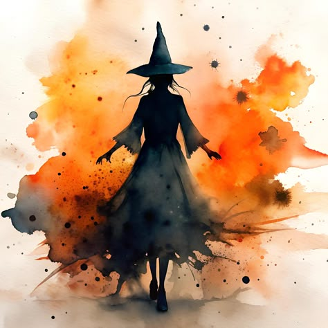 Watercolor Witch, JPG Please Read: This is a digital product. You will receive an instant download link. Information Regarding Usage: This file is available for both personal and commercial use. Reselling or sharing the file is strictly prohibited. DiannaRoseDesigns retains all copyrights. Hocus Pocus Watercolor, Halloween Watercolour Painting, Witch Watercolor Paintings, Halloween Painting Watercolor, Witchy Watercolor Paintings, Watercolor Art Halloween, Halloween Watercolor Cards, Witch Painting Canvas, Creepy Watercolor Art