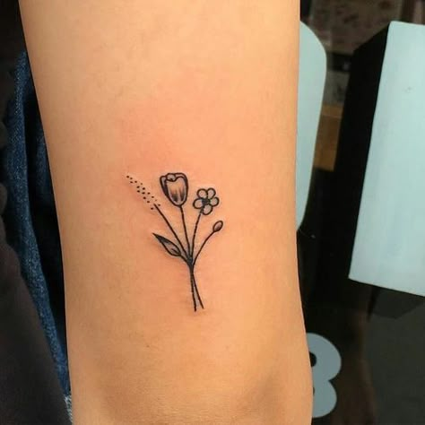 Wildflowers Tattoo, Tattoos About Mom, Tattoos About Growth, Tattoos Dainty, Tiny Flower Tattoos, Tattoos Behind Ear, Tattoos With Deep Meaning, Small Wave Tattoo, Simple Flower Tattoo