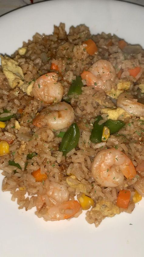 Pin on Idea Pins by you Fried Rice Aesthetic, Rice Aesthetic, Shrimp Fried Rice, Soul Food Dinner, Food Recepie, Food Goals, Snap Food, Food Videos Cooking, Youthful Skin