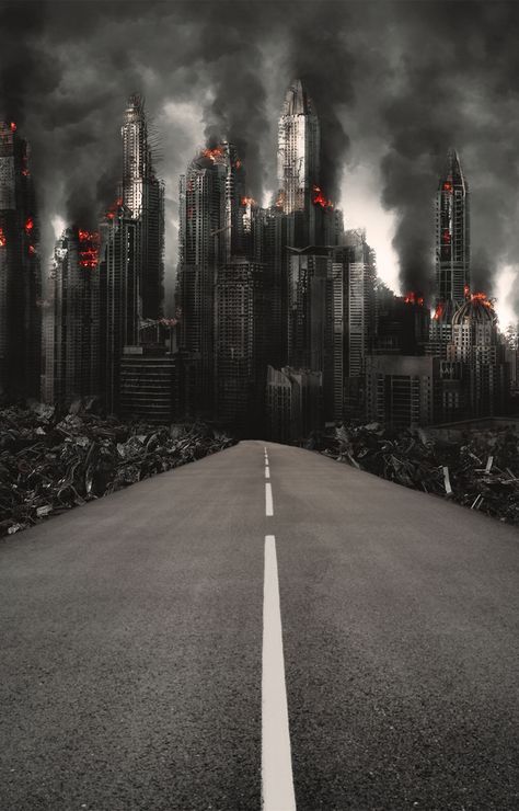 Dark Fantasy Photography, Post Apocalyptic City, Wattpad Cover Template, Dystopian Aesthetic, Book Cover Background, Wattpad Background, Apocalypse Aesthetic, Telefon Pintar, Apocalypse Art