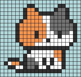 Calico Cat Pixel Art, Alpha Patterns Cat, 2024 Halloween, Diy Perler Bead Crafts, Diy Perler Beads, Cat Keychain, Pixel Art Pattern, Bead Pattern, Calico Cat